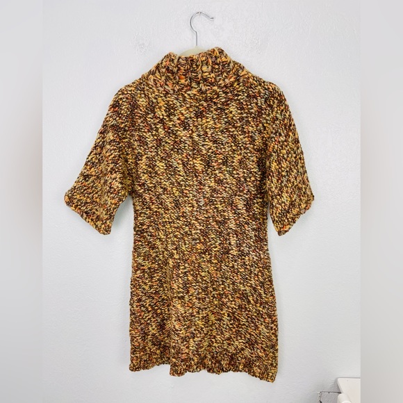 Anthropologie Tabitha Y2K Long Brown Short Sleeve Chunky Knit Sweater - Picture 6 of 6